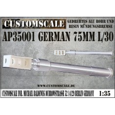 1/35 German 75mm L/30 Alu Barrel mit Resin Mundungsbremse