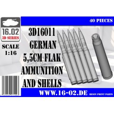 1/16 German 5.5cm Flak Ammunition and Shells