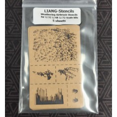 Weathering Airbrush Stencils for 1/32 1/48 1/72 Scale kits (5 sheets)