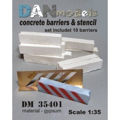 1/35 Concrete Barriers & Stencil (10 gypsum pieces)