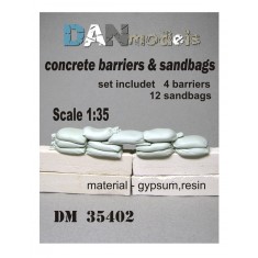 1/35 Concrete Barriers & Sandbags (4 gypsum,12 resin)