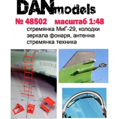 1/48 Soviet Mikoyan Mig-29 Step Ladder, Chocks, Canopy Mirrors & Aerial