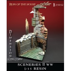 1/35 WWII Sceneries - Ruin of The House (57mm x 57mm, resin)