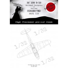 1/32 Bf 109G-10 National Insignias Masking for Revell kits
