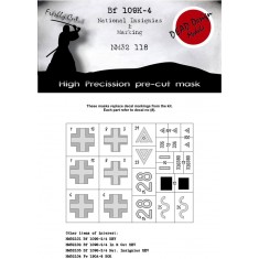 1/32 Messerschmitt Bf 109K-4 National Insignias Masks for Kotare kits