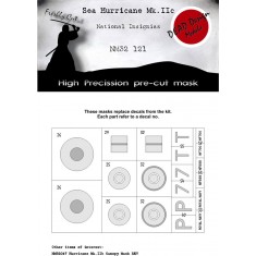 1/32 Sea Hurricane Mk.II c National Insignias Masks for Revell kits