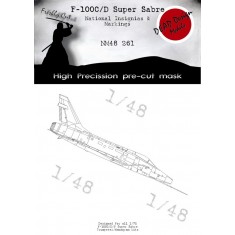 1/48 F-100 National Insignias Masking for Trumpeter kits