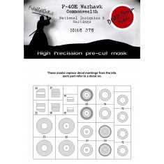 1/48 P-40E Warhawk RAF National Insignias Mask for Eduard kits