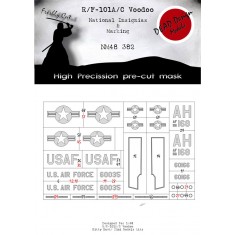 1/48 R/F-101A/C National Insignias Mask for Kitty Hawk kits
