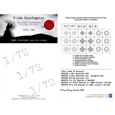 1/72 F-104 Starfighter National Insignias Foreign Masking for Hasegawa/Academy kits