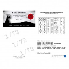 1/72 F-94C Starfire National Insignias Masking for Emhar kits