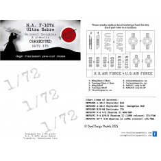 1/72 F-107 Utlra Sabre National Insignias Masking for Trumpeter kits