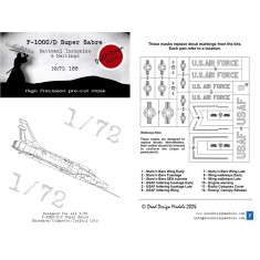 1/72 F-100 Super Sabre National Insignias Masking for Trumpeter/Italeri kits