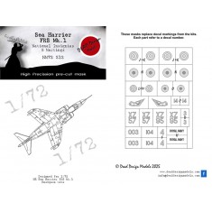 1/72 Sea Harrier Frs.1 National Insignias Masking for Hasegawa kits