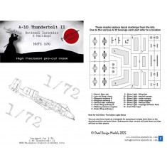 1/72 A-10 Thunderbolt National Insignia Signs Masks for Hasegawa/G.W.H kits