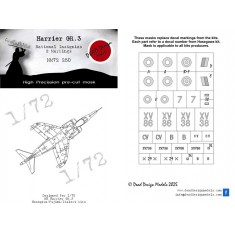 1/72 Hawker Siddeley Harrier GR.3 National Insignias Masks for Fujimi kits