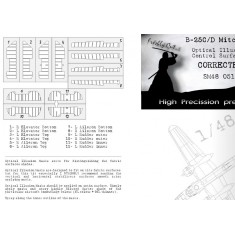1/48 B-25C/D Mitchell Control Surfaces Masking for Academy kits
