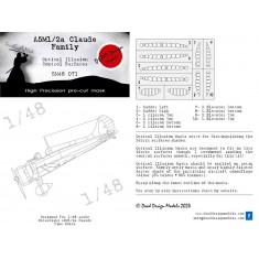 1/48 A6M5 Model 52 Control Surfaces Masking for Fine Molds kits