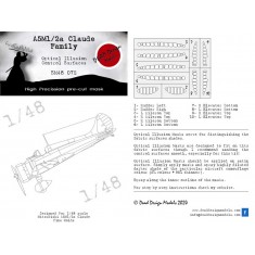 1/48 A5M1/2 Early Control Surfaces Optical Illusion Mask for Fine Molds kits