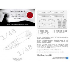 1/48 Hurricane Mk.I Control Surfaces Masks for Arma Hobby kits