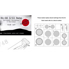 1/48 Mitsubishi Ki-15 I/II Babs National Insignias Masking for Fine Molds kits
