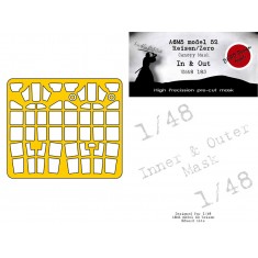 1/48 A6M5 Reisen model 52 Masks (In and Out) for Eduard kits