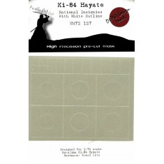 1/72 Nakajima Ki-84 Hayate National Insignias Masking w/White Outline for Hasegawa kits