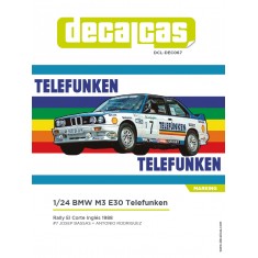 1/24 BMW M3 E30 sponsored by Telefunken - 1988 Decal for Beemax kits