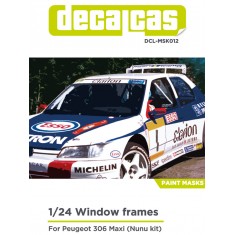 1/24 Peugeot 306 Maxi Window Frame Masks for Nunu kits