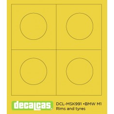 1/24 BMW M1 BBS Rims and Tyres Masks for Decalcas #DCL-PAR111