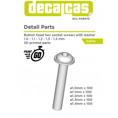 1.0mm - 1.4mm Button Head Hex Socket Screws with Washer (resin, 500pcs)