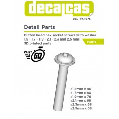 Fasteners - Button Head Hex Socket Screws with Washer (3D printed parts)