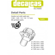 Castle Nut with Split Pin 1.125mm, 1.25mm, 1.3mm, 1.5mm, 1.70mm (resin, 500pcs)