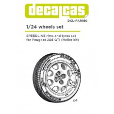 1/24 Peugeot 205 GTI Speedline 15in Rims and Michelin MXV Tyres for Heller kits