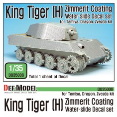 1/35 German King Tiger (Henschel) Zimmerit Coating Decals Set for Dragon/Tamiya/Zvezda