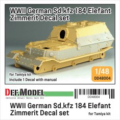 1/48 WWII German Elefand Zimmerit Coating Decal Set for Tamiya Kit