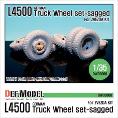 1/35 WWII German L4500 Cargo Truck Sagged Wheels Set for Zvezda kit (7 wheels)