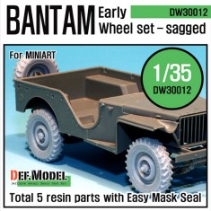 1/35 WWII British Bantam Early Sagged Wheels Set for Miniart kits (5 wheels)