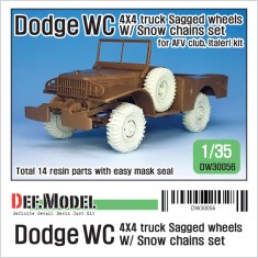 1/35 US Dodge WC 4x4 Truck Sagged Wheel w/Snow Chains set for AFV Club/Italeri kits
