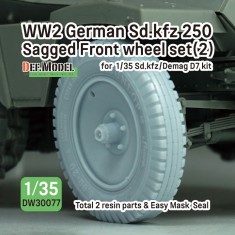 1/35 Sd.Kfz 250 Sagged Wheel set #2 for 1/35 Sd.Kfz 250/Demag D7 kit