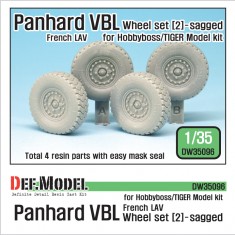 1/35 French Panhard VBL LAV Sagged Wheels Set #2 for Hobby Boss/Tiger Model