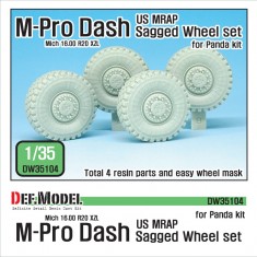 1/35 US MATV M-Pro Dash Sagged Wheel set w/Masks for Panda Hobby kits