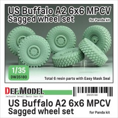 1/35 US Buffalo A2 6x6 MPCV Sagged Wheel set for Panda Hobby kit