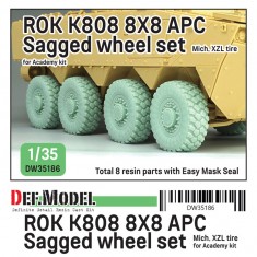 1/35 ROK K808 8X8 APC Sagged Wheel set Mich.XZL for Academy kit