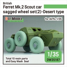 1/35 British Ferret Mk.2 Scout Car Desert Sagged Wheel Set for Airfix Kit