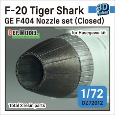1/72 F-20 Tiger Shark Nozzle set (GE F404 Early type) #Closed for Hasegawa kits