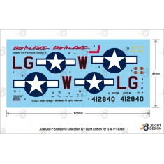 1/48 Movie collection No.12 - P-51D Mustang Decal set Light Edition (Decal only) for Tamiya/Hasegawa/Airfix