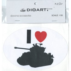 1/35 I Love Sherman. Bumper Sticker (self adhesive waterproof vinyl)