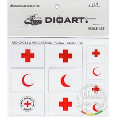1/35 Modern Red Cross & Red Crescent Flags, double sided print x1 sheet