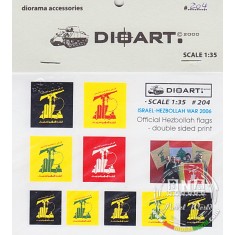 1/35 Modern Assorted Hezbollah Flags - Double Sided Print (x1 sheet)